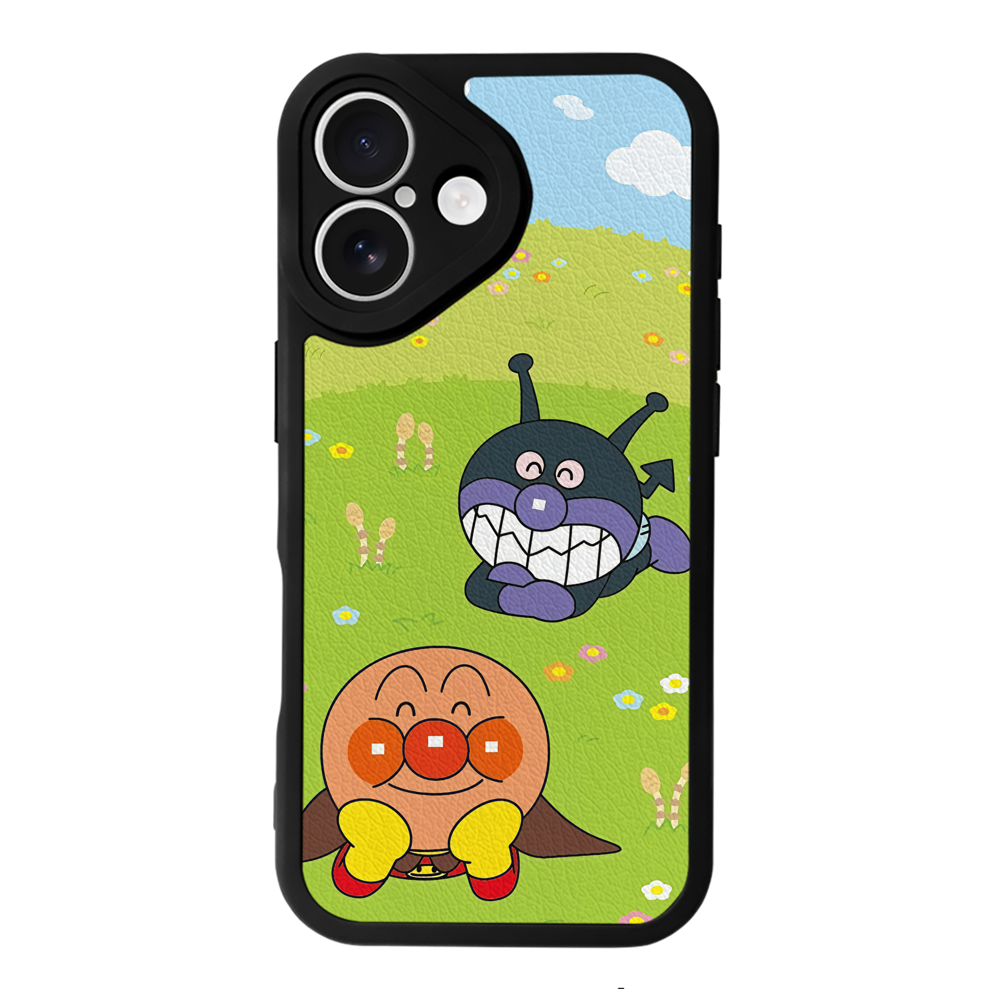 （画像用） アンパンマン Anpanman 【iPhone 16シリーズ対応】シリコンスマホケース（レザー調） 材質：シリコン